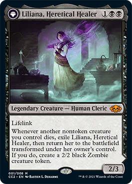 Liliana, Heretical Healer // Liliana, Defiant Necromancer [Commander Collection: Black]