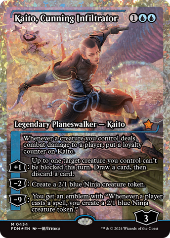 Kaito, Cunning Infiltrator (Showcase) (Frature Foil) [Foundations]